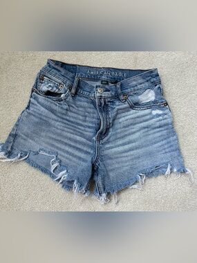 American Eagle Outfitters Medium Blue Distressed Denim Shorts